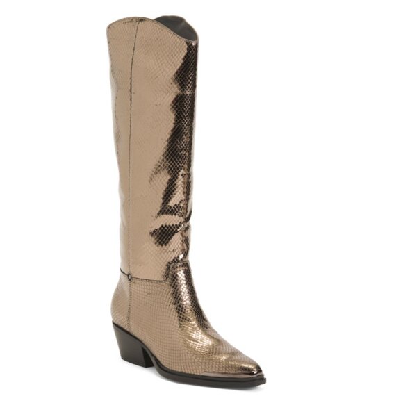 FRANCO SARTO Pewter Leather Billie Western Boots - Picture 1 of 2